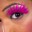 _Model wearing pink false eyelashes